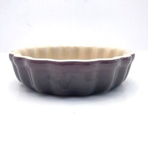 Le Creuset Fluted Flan Dish Cassis Purple 5" Individual Size Discontinued EUC
